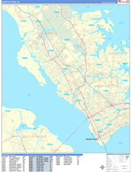 Newport News Wall Map Basic Style 2024